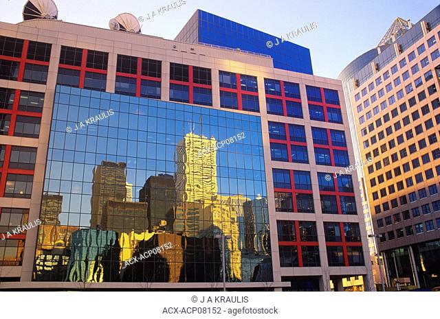CBC Building with Downtown Skyline reflection, Toronto, Ontario, Canada