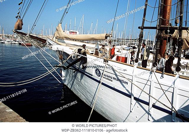 Museu Maritim, Maritime Museum, yacht, Port Vell, Barcelona, Spain Date: 02 04 2008 Ref: ZB362-111810-0106 COMPULSORY CREDIT: World Pictures/Photoshot