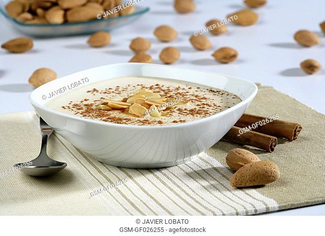 Sweet almond soup with white background