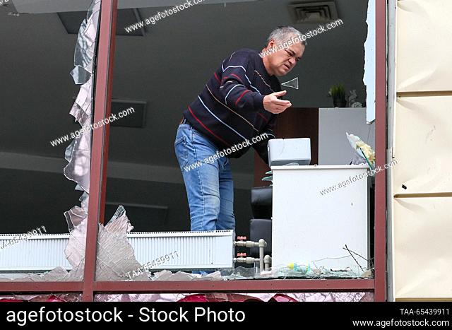 RUSSIA, DONETSK - DECEMBER 3, 2023: A view of a beauty parlour damaged in a shelling attack by the Ukrainian Armed Forces, in Donetsk's Leninsky District