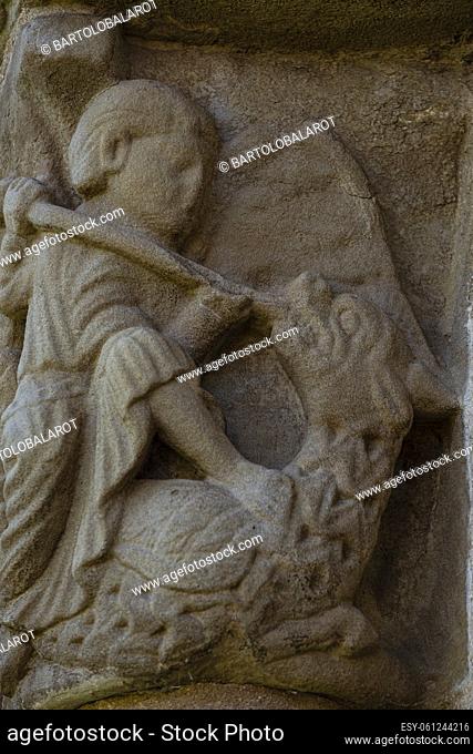 old cover of the Hospital of San Juan de Acre in the municipal cemetery, Romanesque style, Navarrete, La Rioja, Spain