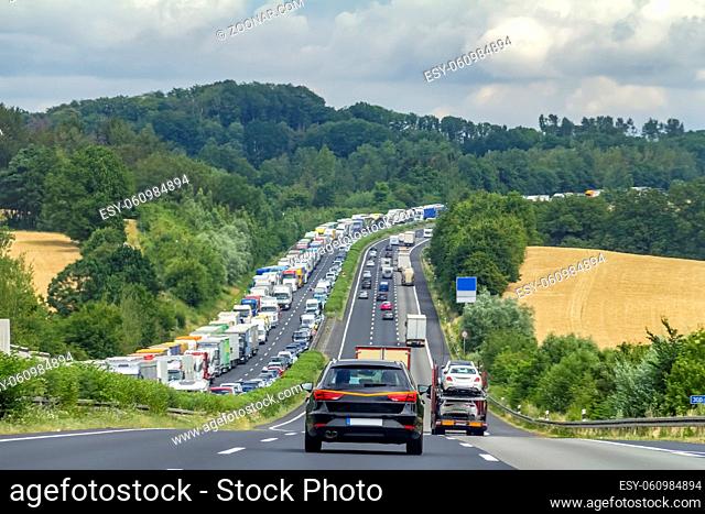 highway scenery in Germany at summer time