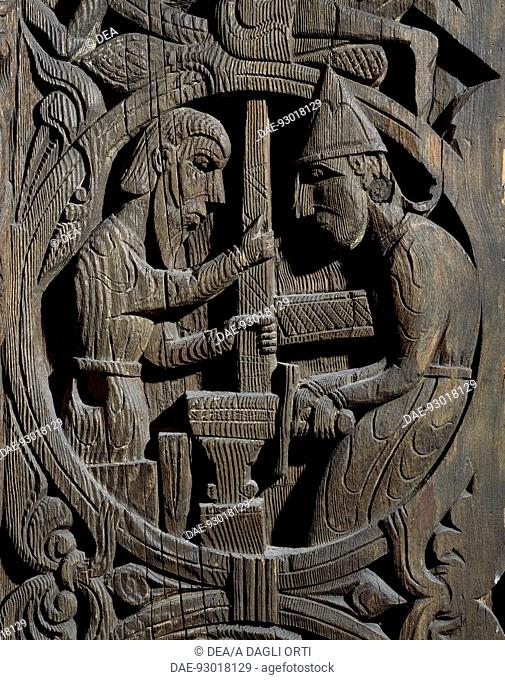 Siegfried went to the smithy of the dwarf Regin to rebuild the Sacred Sword, detail from Legendary Stories of the Norse Epic of Siegfried, 12th Century
