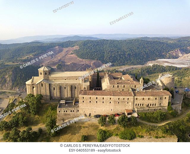 Aerial view of Cardona castle in Catalonia Spain