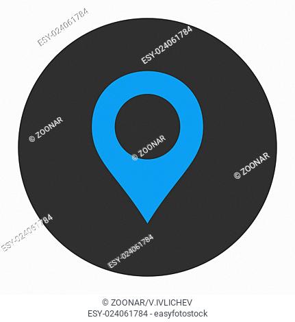 Map Marker flat blue and gray colors round button