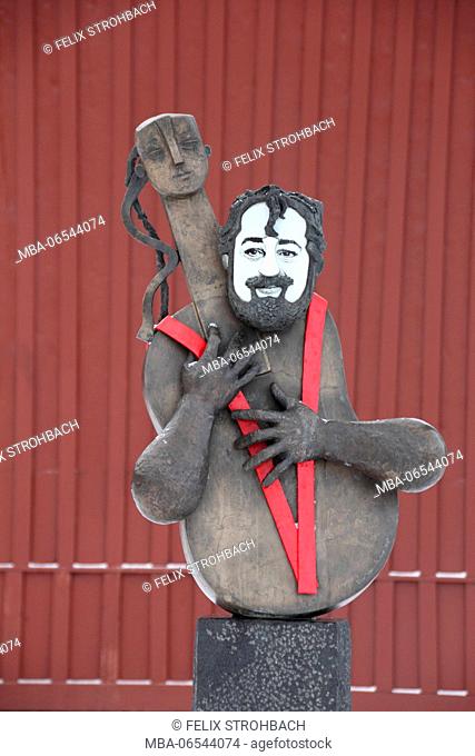 A sculpture of the musician Cornelis Vreeswijk in the Cornelis park in Stockholm