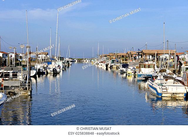 Ostreicole harbor of Andernos-les-bains, commune is a located on the northeast shore of Arcachon Bay, in the Gironde department in southwestern France