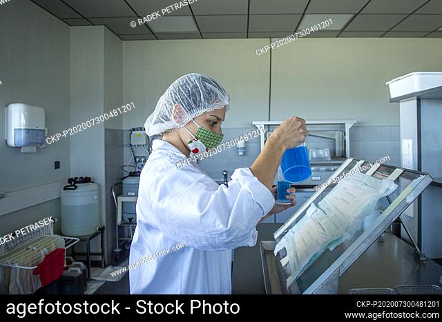 A part of a production plant of the Drylock Technologies, maker of nappies and sanitary products, is seen on July 30, 2020, in Hradek nad Nisou, Czech Republic
