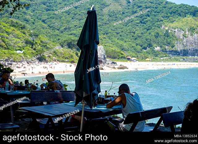 The Restaurant near the beach of Prainha, west of the city of Rio de Janeiro, on the hillside forest in Brazil