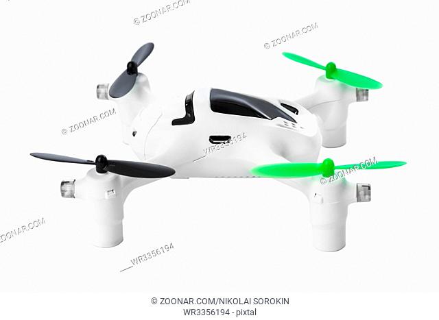 Toy drone - isolated on white background