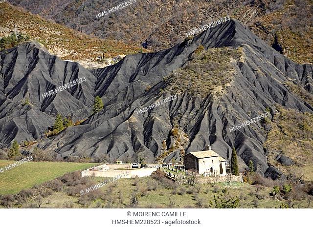 France, Alpes de Haute Provence, La Roubine, near Digne les Bains, Church