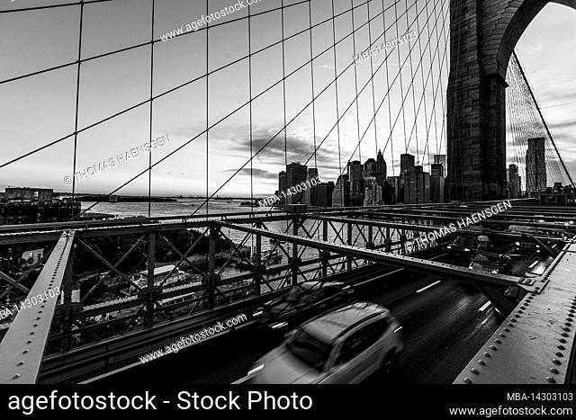 Brooklyn Heights, New York City, NY, USA, Brooklyn Bridge over East River