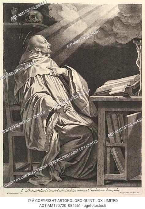 Saint Bernard de Clairvaux, Etching, sheet: 20 x 13 3/4 in. (50.8 x 35 cm), Prints, Jean Morin (French, Paris ca. 1605â€“1650 Paris)