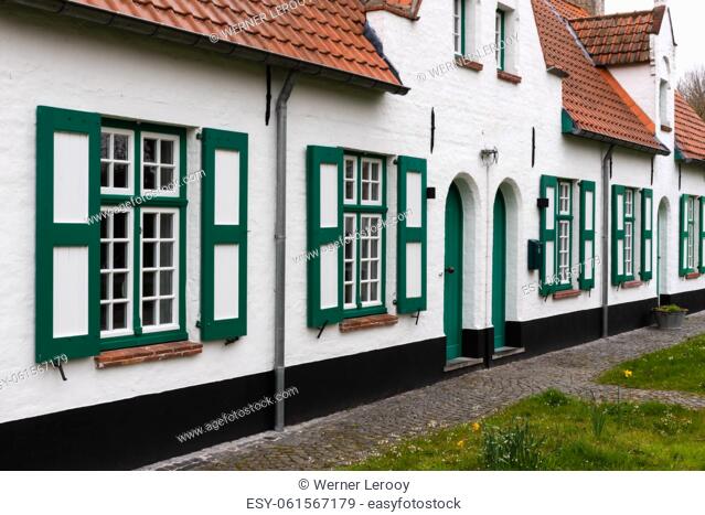 Damme, Flemish Region - Belgium - -Row of historic house facades