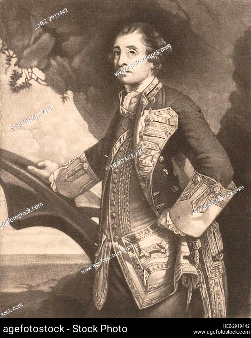 Sr. George Bridges Rodney, Rear Admiral of the Blue., 1780. Creator: James Watson