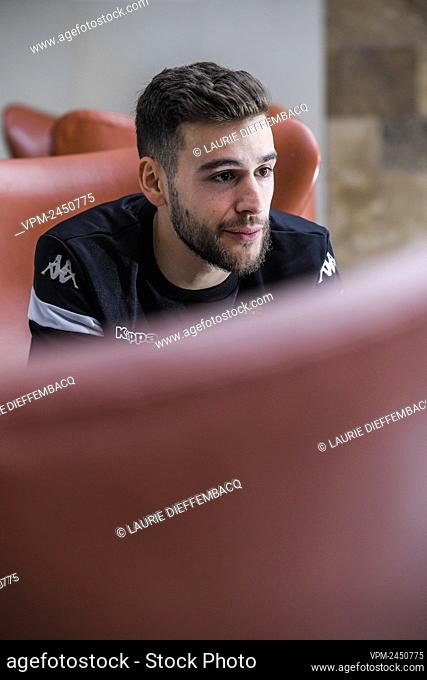 Charleroi's Massimo Bruno talks to the press during the winter training camp of Belgian first division soccer team Sporting Charleroi, in Valencia, Spain