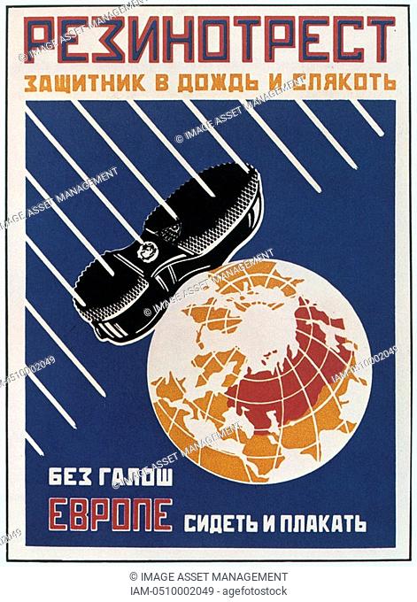 Advertisement for rubber soles on shoes, 1923. Alexander Rodchenko and Vladimir Mayakovsky. Russia USSR