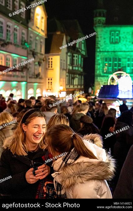 christmas market and festival of lights marburg b (u) y night, hesse, germany