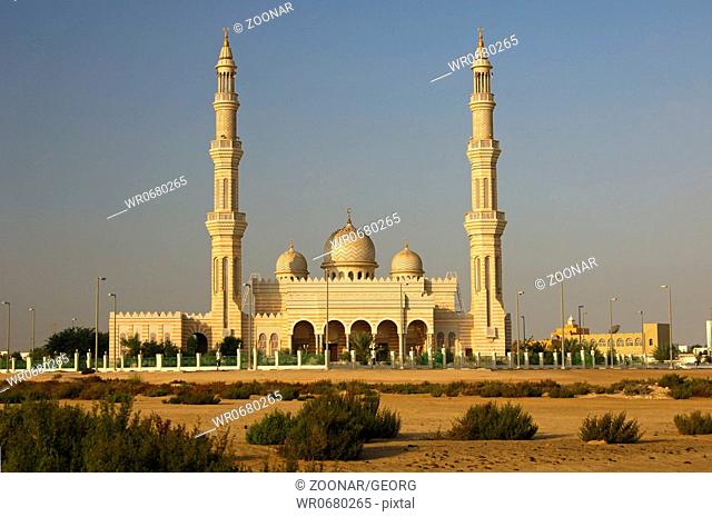 Mosque with two minarets in Abu Dhabi
