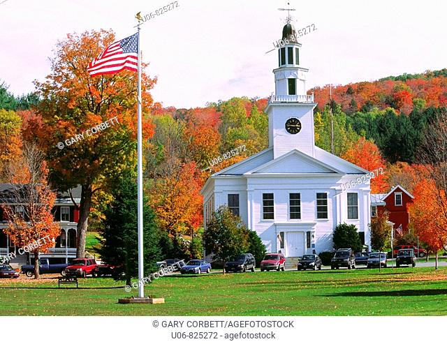 Autumn in the town of Chelsea in Vermont State in the USA