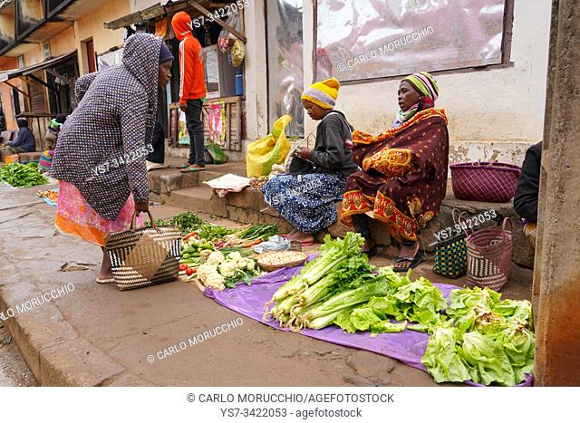 Daily market at Ambozontany, upper Fianarantsoa, Ihorombe Region, Southern Madagascar
