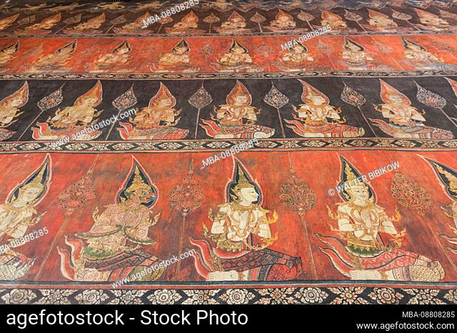 Thailand, Bangkok, National Museum of Bangkok, Buddhaisawan Chapel, Phra Buddha Sihing, wall decorations