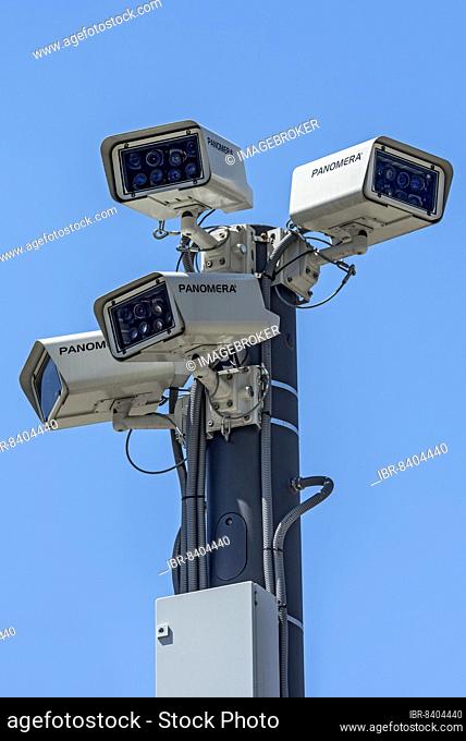 Surveillance cameras in public spaces, surveillance, Panomera cameras by Dallmeier electronic, Frankfurt am Main, Hesse, Germany, Europe