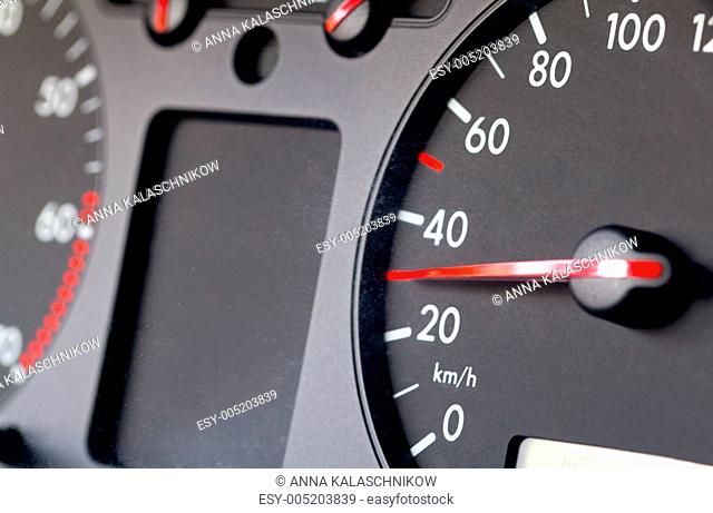 Speedometer of a car showing 30