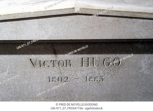 The Pantheon is the burial place for many famous French people. The crypt. Victor Hugo. Paris. France