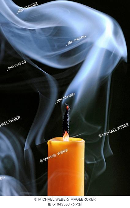 Smoke from a blown-out candle