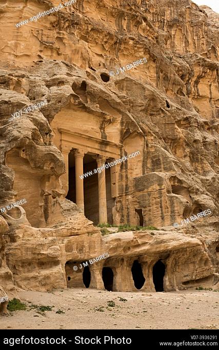 Siq al-Barid or Little Petra (UNESCO World Heritage). Triclinium. Al-Baydha, Jordan