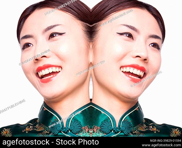 Young woman in Qipao Digital Composite