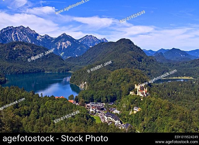 Blick auf Hohenschwangau und den Alpsee