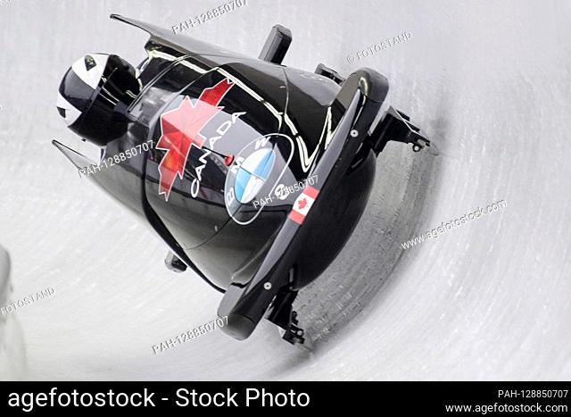 Koenigssee, Germany January 25, 2020: BMW IBSF Bob World Cup - Men 2-man bobsleigh - Koenigssee - 2020 Justin Kripps / Cameron Stones (CAN) | usage worldwide