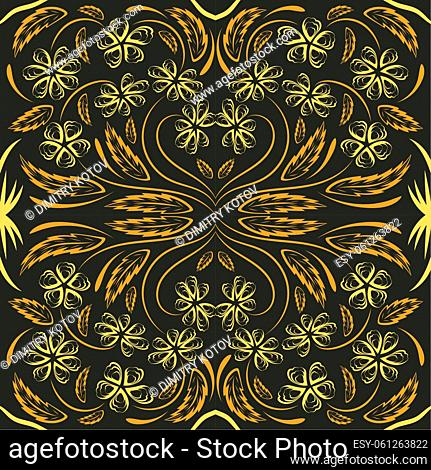 Floral pattern with flowers and leaves Fantasy flowers Abstract Floral geometric fantasy