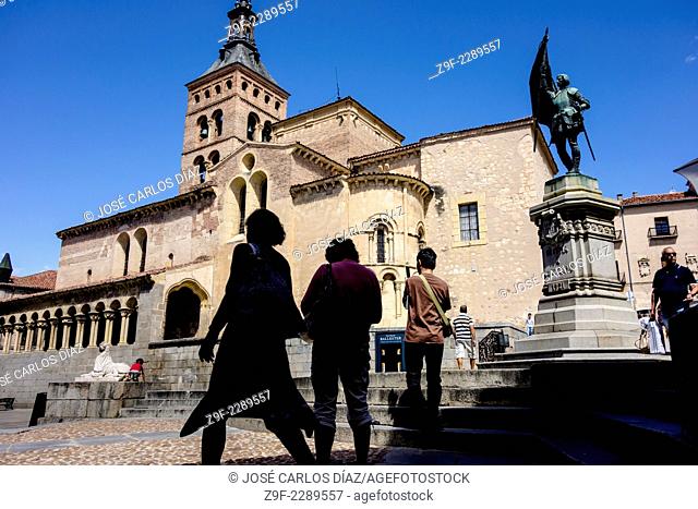 St. Martin Church and statue of Juan Bravo, Segovia, Spain