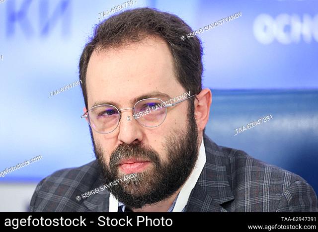 RUSSIA, MOSCOW - OCTOBER 3, 2023: Pavel Eideland, managing partner with the Development and Testing segment at IBS, is seen during a press conference to discuss...