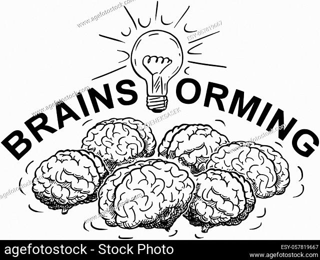 Cartoon creative cerebral thinking template of people with more developed  right hemisphere of brain..., Stock Vector, Vector And Low Budget Royalty  Free Image. Pic. ESY-047939893 | agefotostock