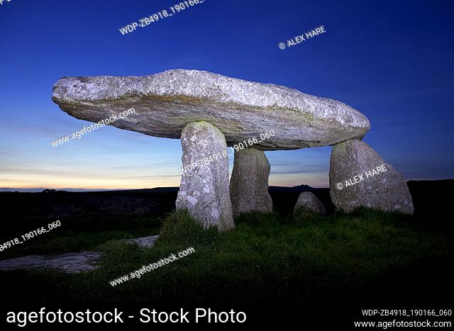 A view of Lanyon Quoit at night
