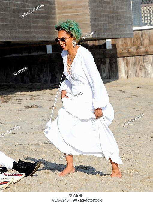 Mel B and Heidi Klum enjoy a day at the beach with their daughters in Malibu, California. The 'America's Got Talent' duo were seen drinking wine at Nobu before...