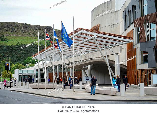 UK: Frontage of the Scottish Parliament Building in Edinburgh. Photo from 12. September 2017. | usage worldwide. - Edinburgh/Schottland/United Kingdom of Great...