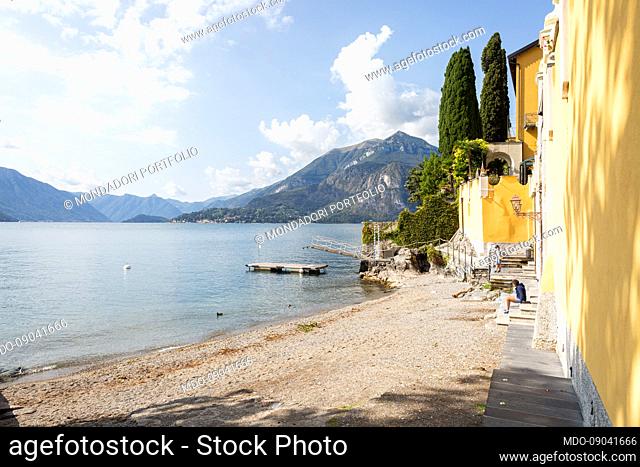 Some foreshortening of the village on the lakefront. Varenna (Italy), September 29th, 2021