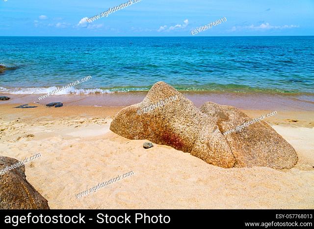 thailand kho samui bay isle white beach  rocks in asia and south china sea