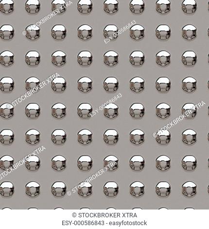 Seamless tile background of chrome rivets