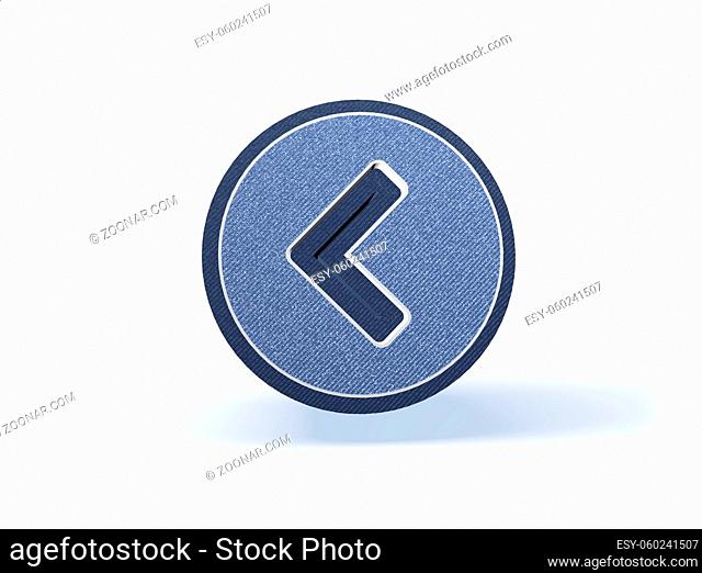 Shopping Icon in blueish denim look, isolated on white background, 3D rendering