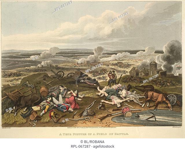 A true picture of a field of battle, showing the dead and wounded. The description refers to the Battle of Leipzig, in Germany