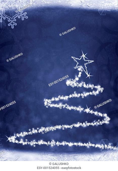 Christmas tree from snowflakes