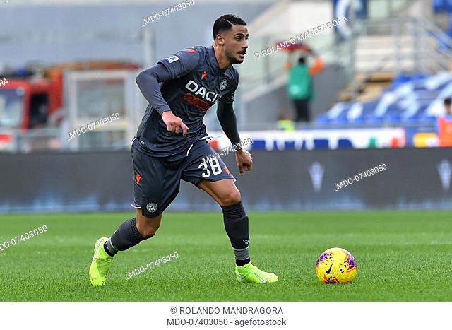 Udinese football player Rolando Mandragora during the match Lazio-Udinese in the Olimpic stadium. Rome (Italy), December 1st, 2019