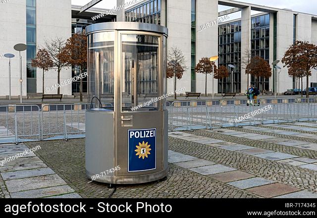Berlin Police Post House at the Reichstag and other buildings in the government district, Berlin, Germany, Europe