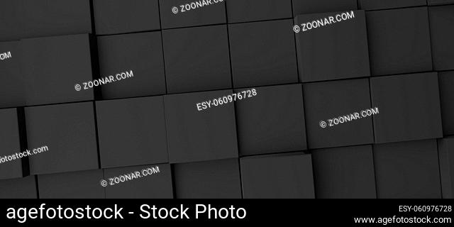 Abstract modern black cube background, 3d rendering